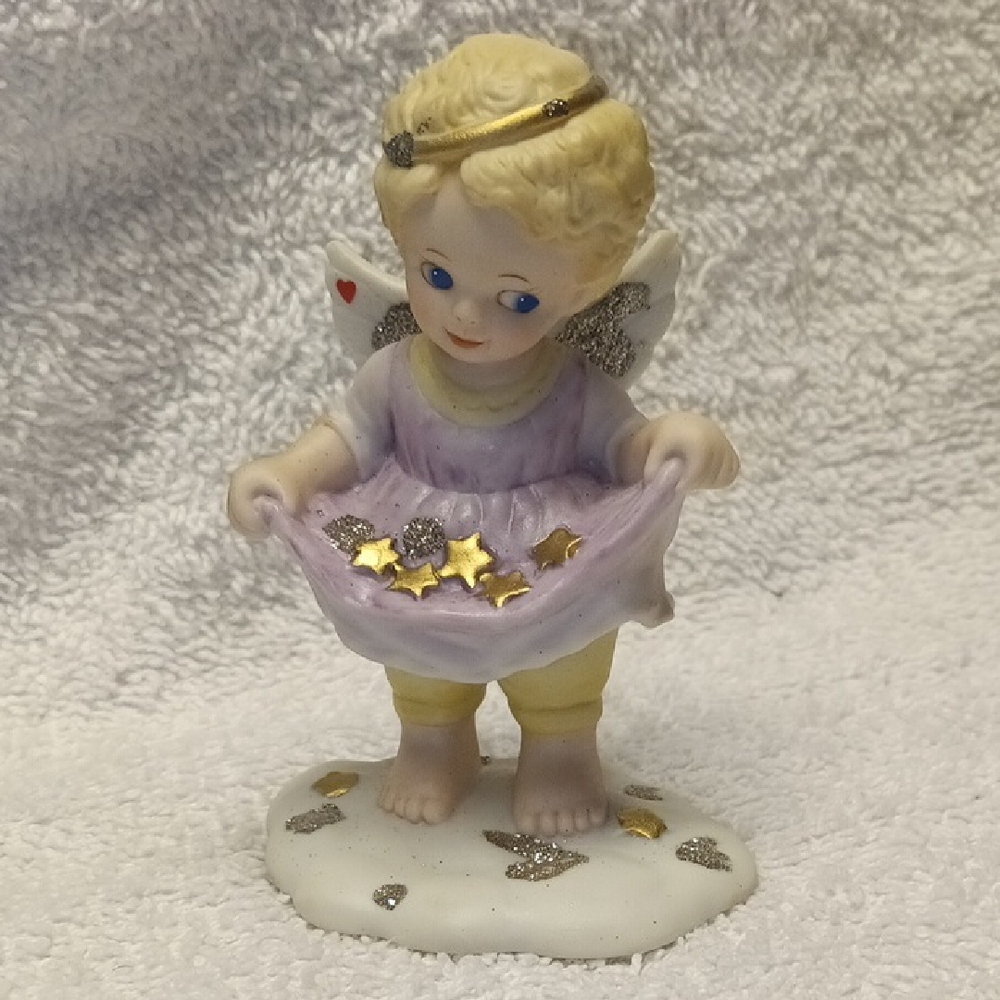 Charming Angel Figurine with Gold and Silver Accents
